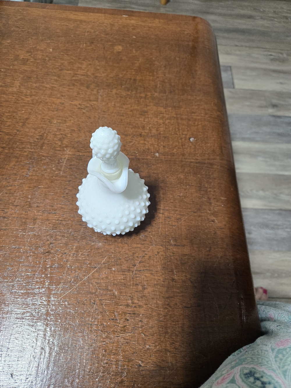 Avon White Hobnail Milk Glass Vanity Bottle